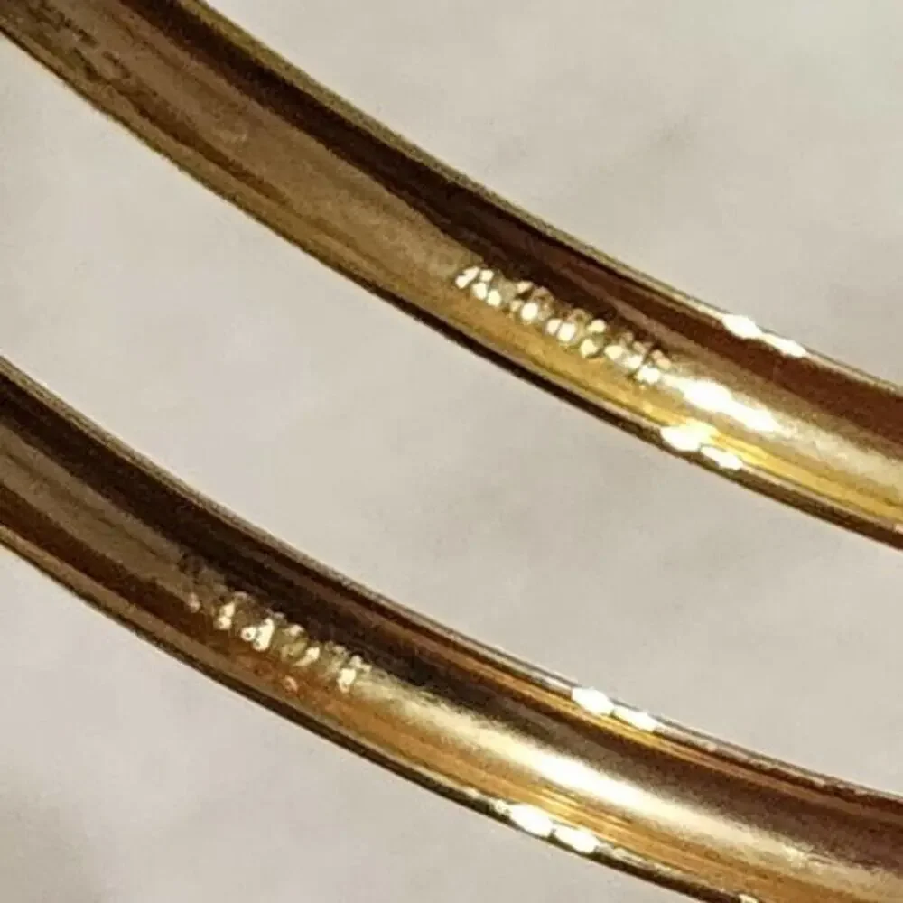 J. Crew Pink Enamel and Gold Tone Stackable Bangle Bracelet Set Stackable‎